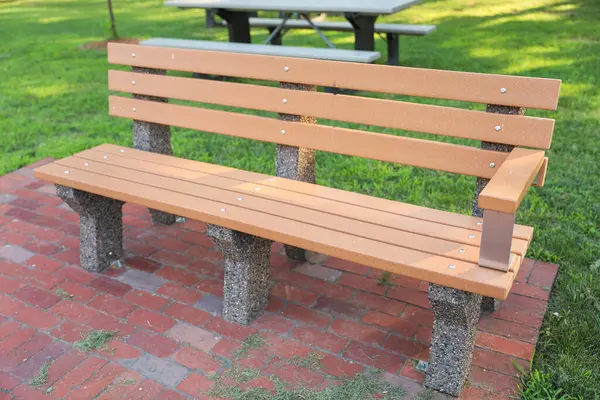 Wooden Benches Park — Stock Photo, Image