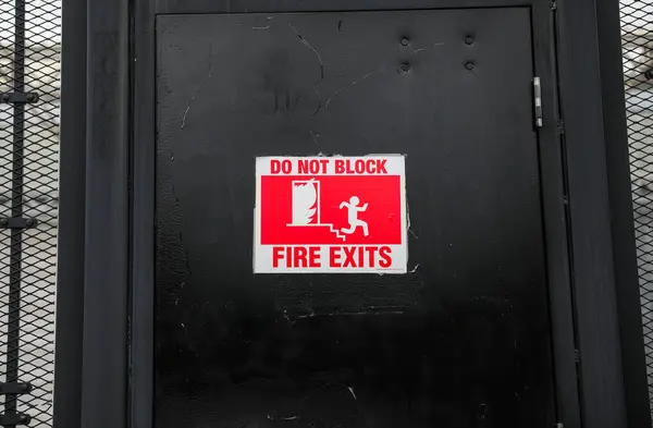 Fire Exit Sign New York Usa — Stock Photo, Image