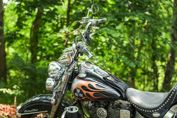 Motocicleta Bosque —  Fotos de Stock