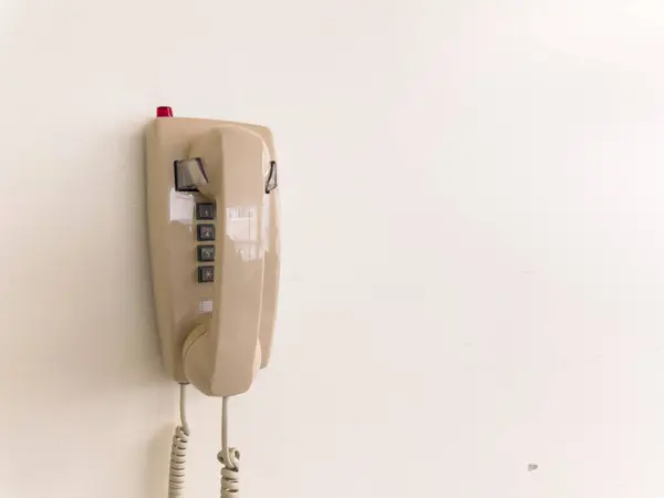 Retro Telefon Bílém Pozadí — Stock fotografie