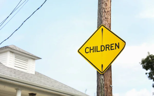 Hinweisschild Für Kinder Und Kinderspielplatz Hintergrund — Stockfoto