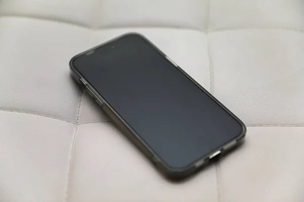 Mobile Phone Black Screen White Background — Stock Photo, Image