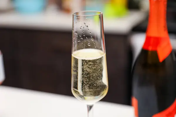 Champagne Bouteille Verre — Photo