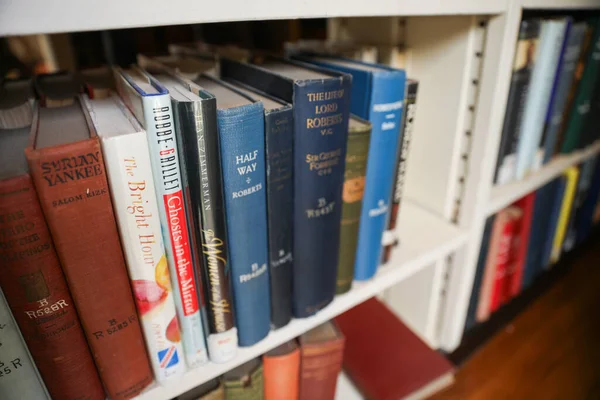 Egy Halom Könyv Könyv Könyvtárban — Stock Fotó