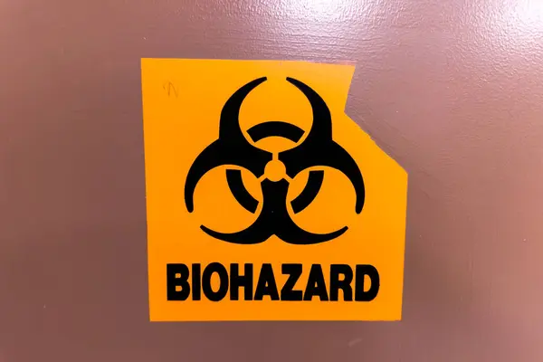 biohazard sign on the wall