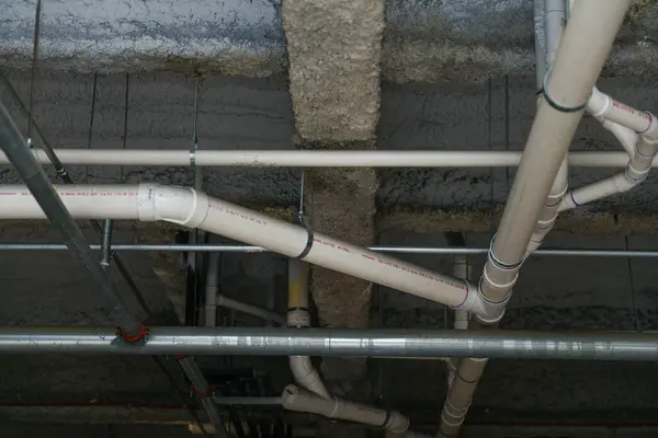pipes and valves in industrial construction