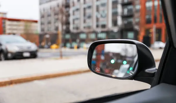 car mirror in a car window