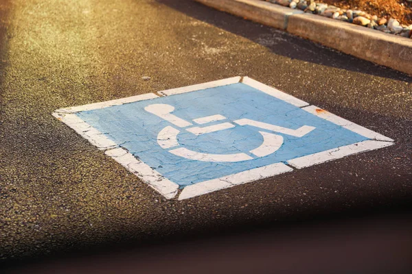 disabled parking in the parking lot