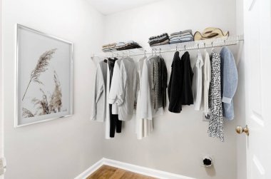 Modern soyunma odasının içi, 3D tasarım