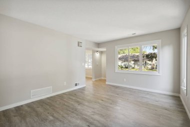 Boş oda iç tasarımı. 3d oluşturma 