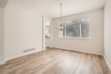 Beyaz duvarları olan boş bir oturma odası. İç dizayn. 3d oluşturma 