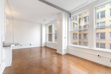 Boş oda iç tasarımı. 3d oluşturma 