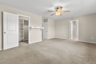 Boş oda iç tasarımı. 3d oluşturma 