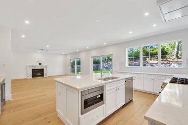 Modern bir yatak odası. 3d oluşturma 