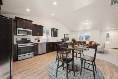 Modern bir yatak odası. 3d oluşturma 