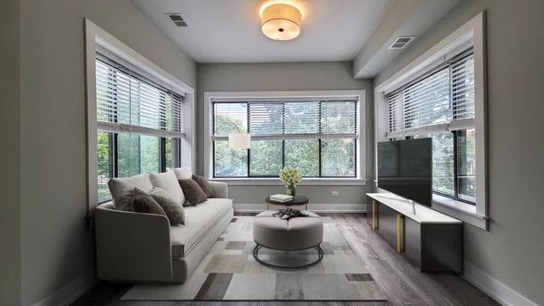 Modern Living Room Interior Design Rendering Desing — Stock Photo, Image