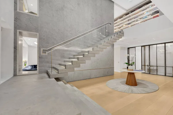 Interior Apartamento Moderno Com Escadas Design Renderização — Fotografia de Stock