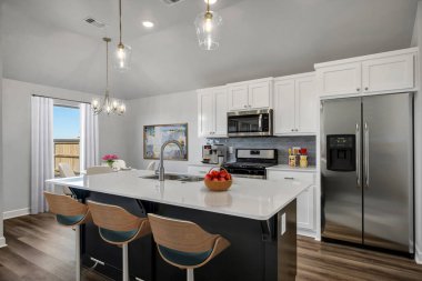 Modern bir yatak odası. 3d oluşturma 