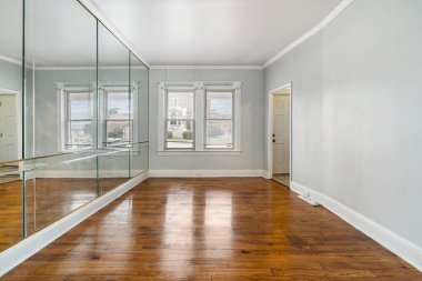 Boş bir odanın iç tasarımı. 3d oluşturma 