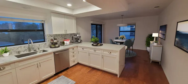 Moderne Kücheneinrichtung Rendering — Stockfoto