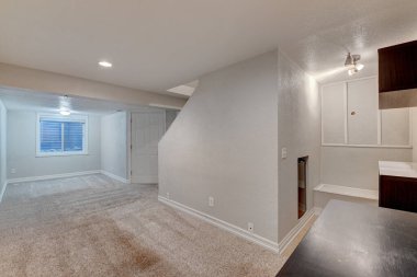 Boş modern ev, iç mekan. 3d oluşturma