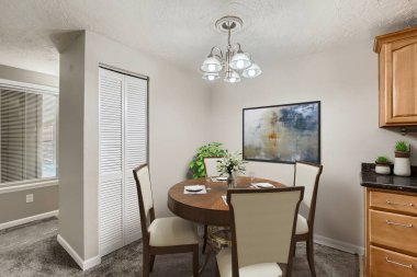 Moda mobilyaları olan modern iç mekan. 3d oluşturma