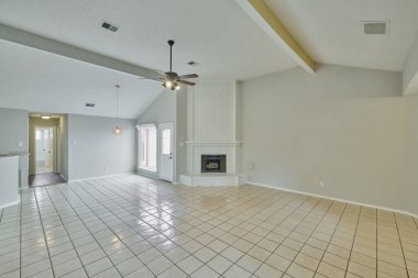 Yeni boş oda içi. 3d oluşturma