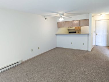 Modern ve basit mutfak iç tasarımı, 3D çizim