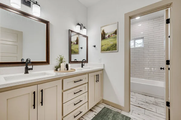 Interior Bañera Moderna Renderizado — Foto de Stock