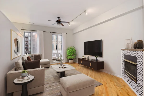 Modern Living Room Interior Sofa Rendering — Photo