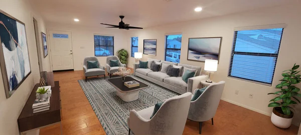 Rendering Living Room Interior — Stock Photo, Image