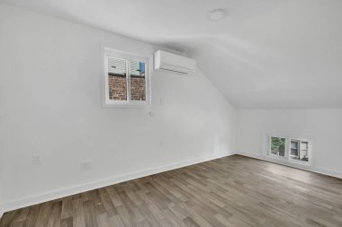 Yeni dairede boş bir oda. 3d oluşturma