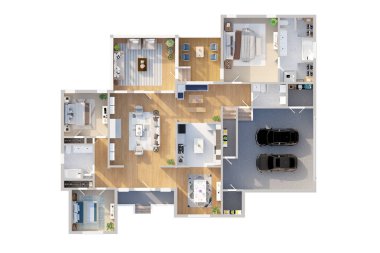 modern mimari binası 3d illüstrasyon