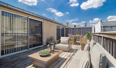 Modern apartman avlusu, 3D tasarım