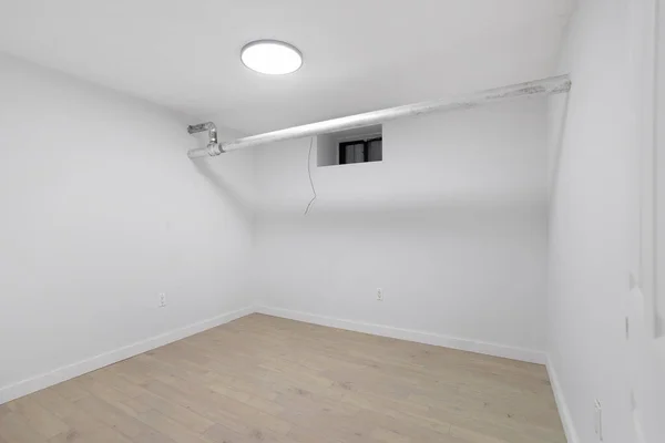 Пустая Комната Белыми Стенами Деревянным Полом Рендеринг Дизайн — стоковое фото