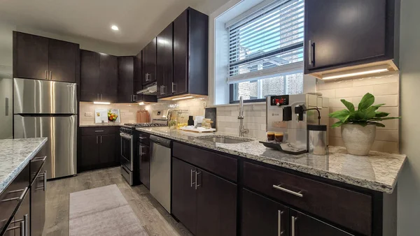 Grote Luxe Moderne Comfortabele Eetkamer Keuken Rendering Design — Stockfoto