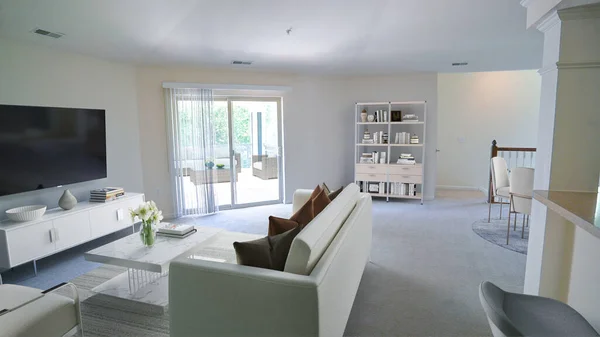 Beautiful Living Room Interior Table White Sofa — Stock Photo, Image