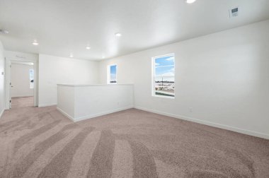 Boş oda. İç tasarım konsepti. 3d oluşturma