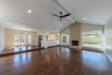 Boş oda. İç tasarım konsepti. 3d oluşturma