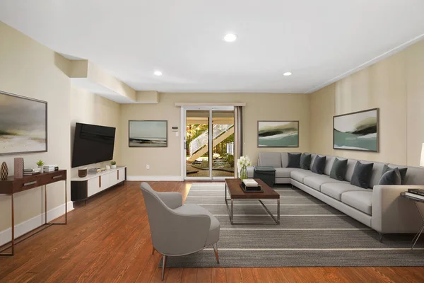 Interior Ruang Tamu Modern Dengan Sofa — Stok Foto