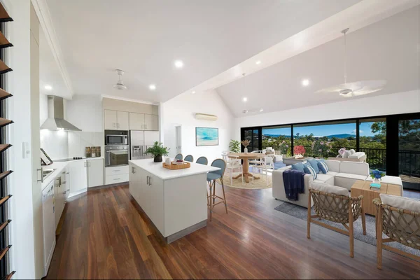 Modern oturma odası. iç tasarım, mutfak