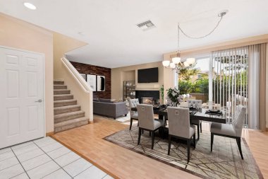 Modern oturma odası. 3D render 