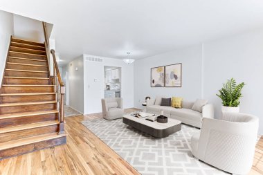 Modern bir apartmanın içinde. 3d oluşturma