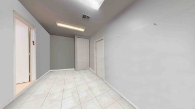 Boşluğu olan bir oda. 3d oluşturma