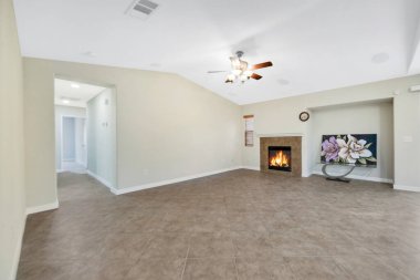 Modern bir apartman dairesi, 3D görüntüleme.