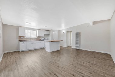 Yeni bir apartman dairesinin iç görünümü, 3D görüntüleme