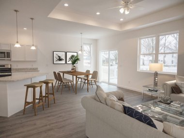 Modern tarzda lüks bir oturma odası. 3d oluşturma 