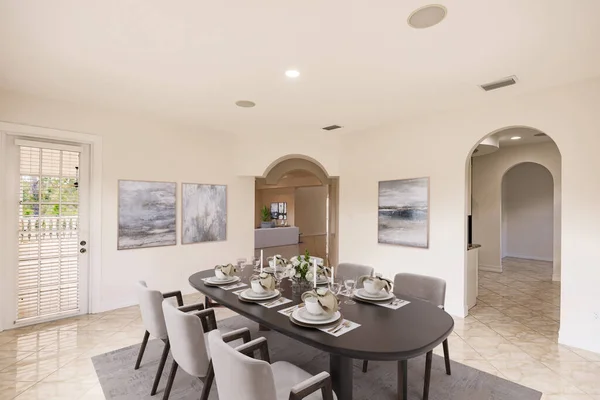 stock image interior of a modern kitchen, 3d rendering