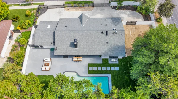 stock image top view of residential buildings, house. 3d rendering 