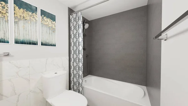 Baño Apartamento Moderno Renderizado —  Fotos de Stock